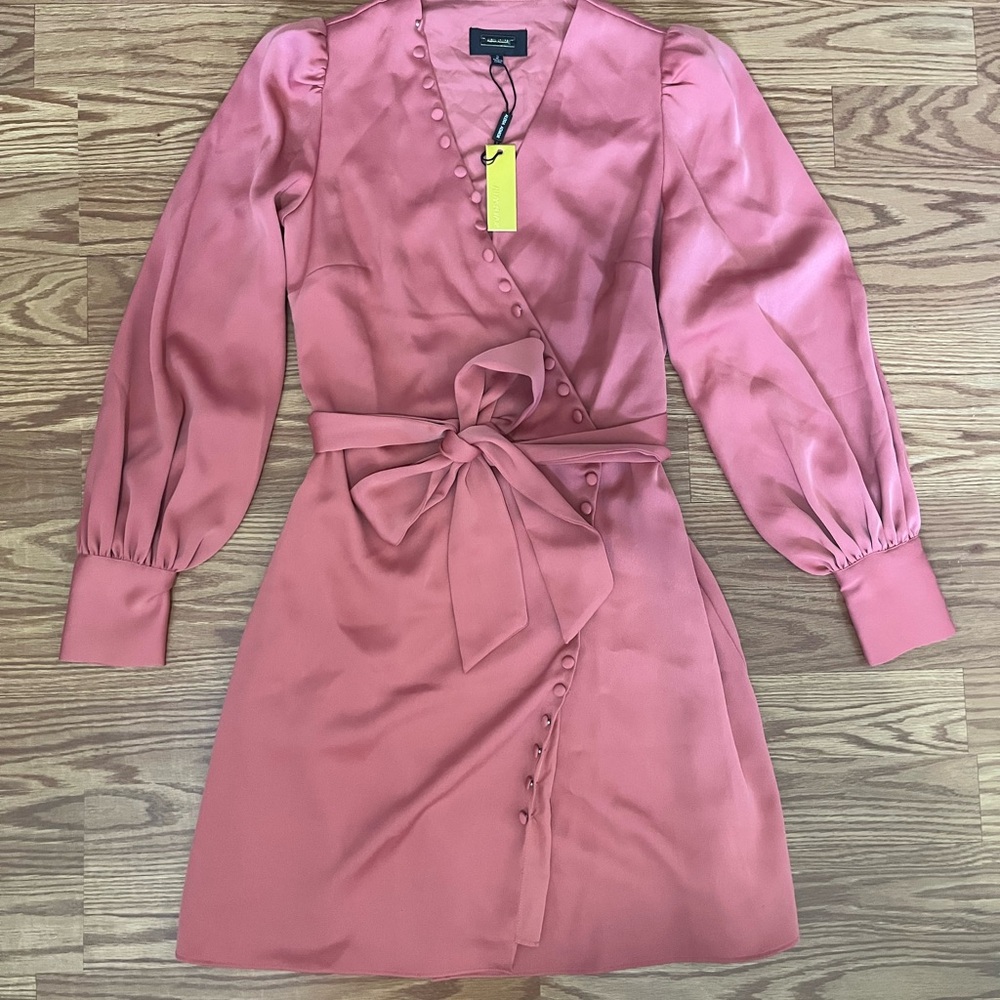 Elegant Pink Wrap Dress